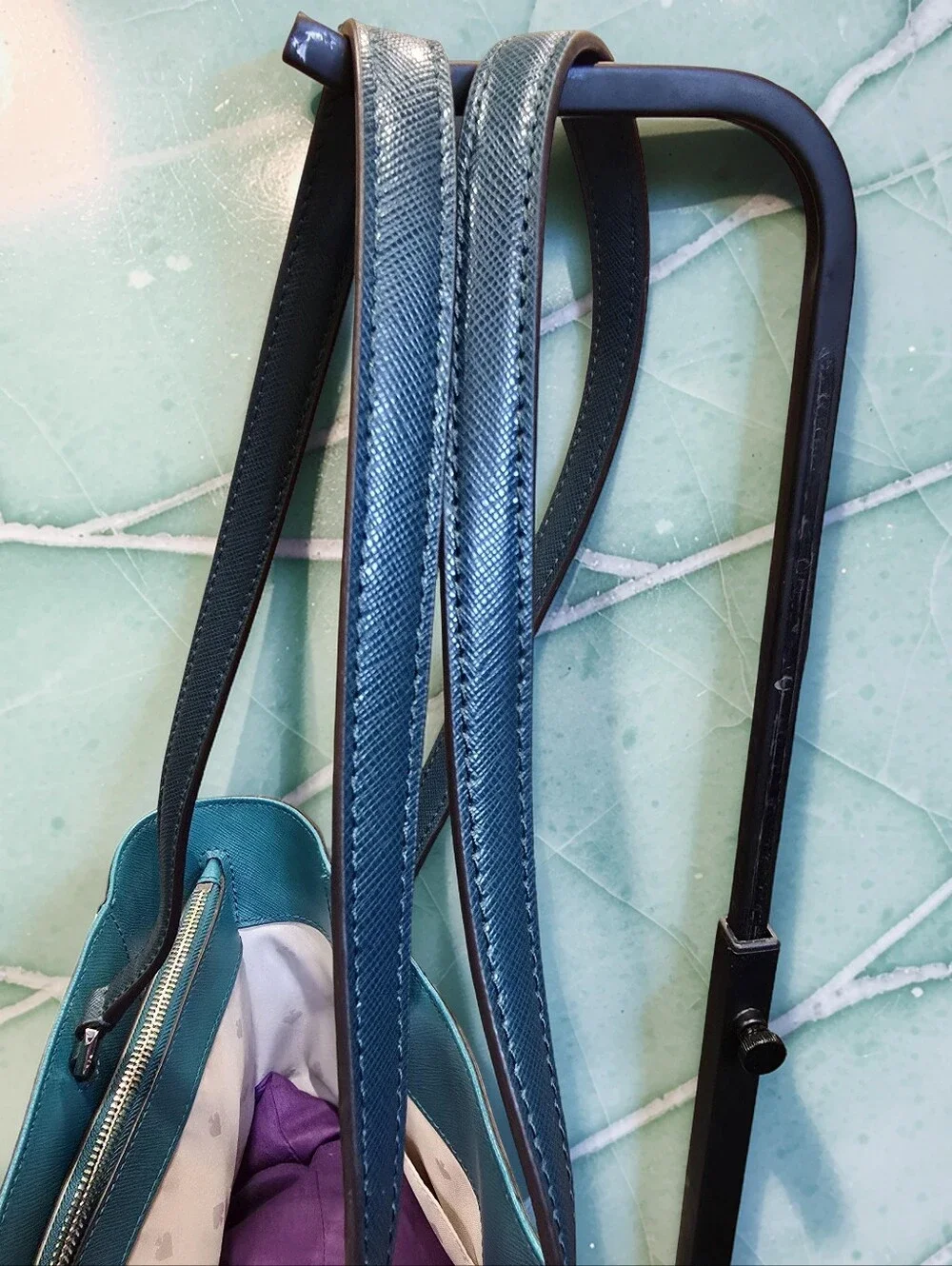 Kate Spade Staci Saffiano Leather Laptop Tote Bag Teal